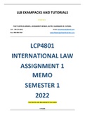 LCP4801 ASSIGNMENT 1 MEMO - SEMESTER 1 - 2022  