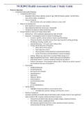 NUR2092 Health Assessment Exam 1 Study Guide