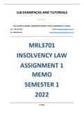 MRL3701 ASSIGNMENT 1 MEMO - SEMESTER 1 - 2022  - UNISA