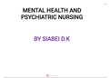 MENTAL HEALTH AND PSYCHIATRIC NURSING