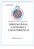 Dercho Penal, Contenido y Caracteristicas Facultad Derecho Ciencias Juridicas