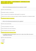 MATH 255N WEEK 1 ASSIGNMENT&comma; VARIABLES AND MEASURES OF DATA