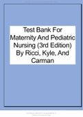 Test Bank For Maternity And Pediatric Nursing &lpar;3rd Edition&rpar; By Ricci&comma; Kyle&comma; And Carman