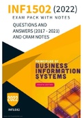 INF1520 UPDATED Exam Pack (2022) with  Cram Notes - Only pack you will need!