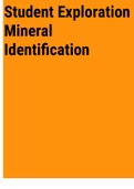 Exam (elaborations) Student Exploration Mineral Identification 