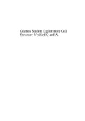 Gizmos Student Exploration&colon; Cell Structure-Verified Q and A&period;