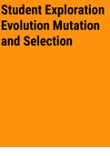 Exam (elaborations) Student Exploration Evolution Mutation and Selection