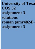 University of Texas COS 32 assignment 3- solutions roman (amr4824) – assignment 3