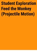 Exam (elaborations) Student Exploration Feed the Monkey (Projectile Mo 