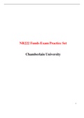 NR222 Funds Exam Practice Set / NR 222 Funds Exam Practice Set (Latest-2022): Health and Wellness: Chamberlain College of Nursing |Verified and 100% Correct Q & A|