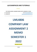 LML4806 ASSIGNMENT 2 MEMO - SEMESTER 1 - 2022  