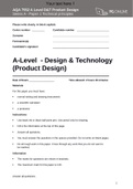 AQA A-Level - Design & Technology &lpar;Product Design&rpar;2020 QUESTION PAPER&sol;AQA 7552 A Level D&T Product Design Series A - Paper 1 Technical principles