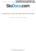 Fundamentals of Nursing 10th Edition Potter Perry Test Bank
