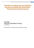 Test Bank For Maternity and Pediatric Nursing 3rd Edition By Susan Ricci&comma; Theresa Kyle & Susan Carman
