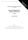 Test Bank for Texas Criminal Law- Principles and Practices 2nd Edition Dowling