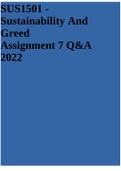 SUS1501 - Sustainability And Greed Assignment 7 Q&A 