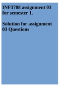 INF3708 assignment 03 for semester 1. Solution for assignment 03 Questions
