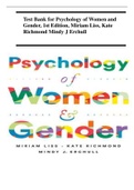 Test Bank for Psychology of Women and Gender, 1st Edition
