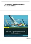 Test Bank for Project Management in Practice Sixth Edition