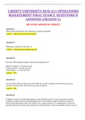 BUSI 411 OPERATIONS MANAGEMENT FINAL EXAM 2 QUESTIONS & ANSWERS (GRADED A)