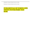 Fundamentals of Nursing 10th Edition Potter Perry Test Bank