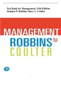 Test Bank for Management, 15th Edition
