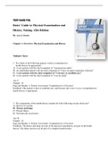 Test Bank for Bates’ Guide to Physical Examination and History Taking, 12th Edition Chapters 1-20