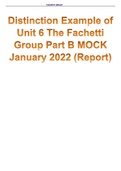 Distinction Example of Unit 6 The Fachetti Group Part B MOCK January 2022 (Report)