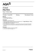 AQA A LEVEL Paper 3 Political ideas | Q&A with Marking Scheme