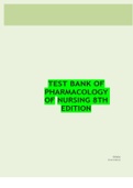 Focus on Nursing Pharmacology 8th Edition Karch Test Bank ALL CHAPTERS COVERED 2021/22