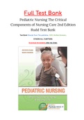 Pediatric Nursing The Critical Components of Nursing Care 2nd Edition by Rudd Kocisko Test Bank