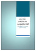 FIN3701 - Financial Management Assignment 01 Solutions, Semester 1, 2022
