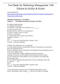 Marketing Management&comma; 15 edition &lpar;Kotler&rpar; test bank graded A