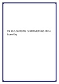 PN 112L NURSING FUNDAMENTALS I Final Exam Key