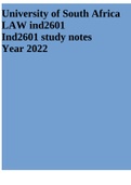 University of South Africa LAW Ind2601 study notes Year 2022