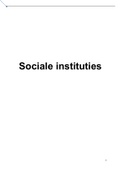 Samenvatting  Sociale Instituties