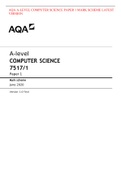 AQA A-LEVEL COMPUTER SCIENCE PAPER 1 MARK SCHEME LATEST VERSION