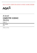 AQA A-LEVEL COMPUTER SCIENCE PAPER 2 MARK SCHEME