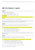 NR 511 WEEK 1 QUIZ 1 Quiz – NR 511 Week 1 Quiz – (A grade)