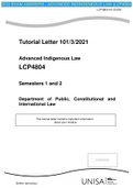 2022 EXAM ANSWERS - Advanced Indigenous Law (LCP4804)