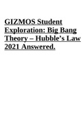 GIZMOS Student Exploration: Big Bang Theory – Hubble’s Law 2021 Answered
