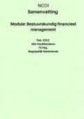 NCOI samenvatting hele reader Bestuurskundig en Financieel Management - Nieuw Feb. 2022 