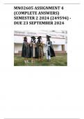 MNO2605 Assignment 4 &lpar;COMPLETE ANSWERS&rpar; Semester 2 2024 &lpar;249594&rpar; - DUE 23 September 2024 &semi; 100&percnt; TRUSTED Complete&comma; trusted solutions and explanations&period;
