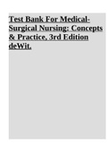Test Bank For Medical Surgical Nursing: Concepts & Practice, 3rd Edition deWit.