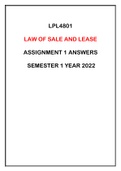 LPL4801 ASSIGNMENT 1 ANSWERS SEMESTER 1 YEAR 2022