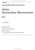 TEST BANK Intermediate Microeconomics 9TH EDITION Hal R. Varian Theodore C. Bergstrom James E. West