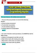 NYS State EMT Basic Written Exam Questions &lpar;2024 &sol; 2025&rpar; with Verified Answers&comma; 100&percnt; Guarantee Pass Score