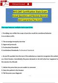 NYS State EMT Certification Exam Questions &lpar;2024 &sol; 2025&rpar; with Verified Answers&comma; 100&percnt; Guarantee Pass Score