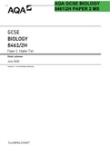 AQA GCSE BIOLOGY 8461&sol;2H Paper 2 Higher Tier Mark scheme June 2020