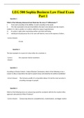 LEG 500 Sophia Business Law Final Exam  Part 1/{ Latest }LEG 500 Sophia Business Law Final Exam  Part 1